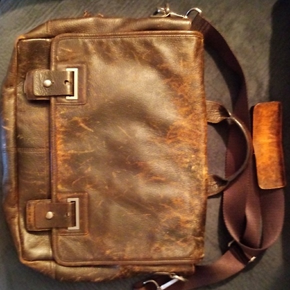 rustic leather messenger bag